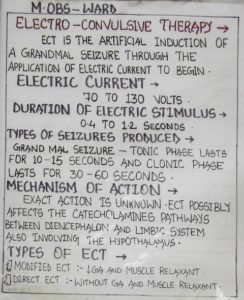 les consignes pour les électrochocs