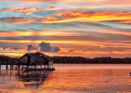 coucher de soleil sur le lagon