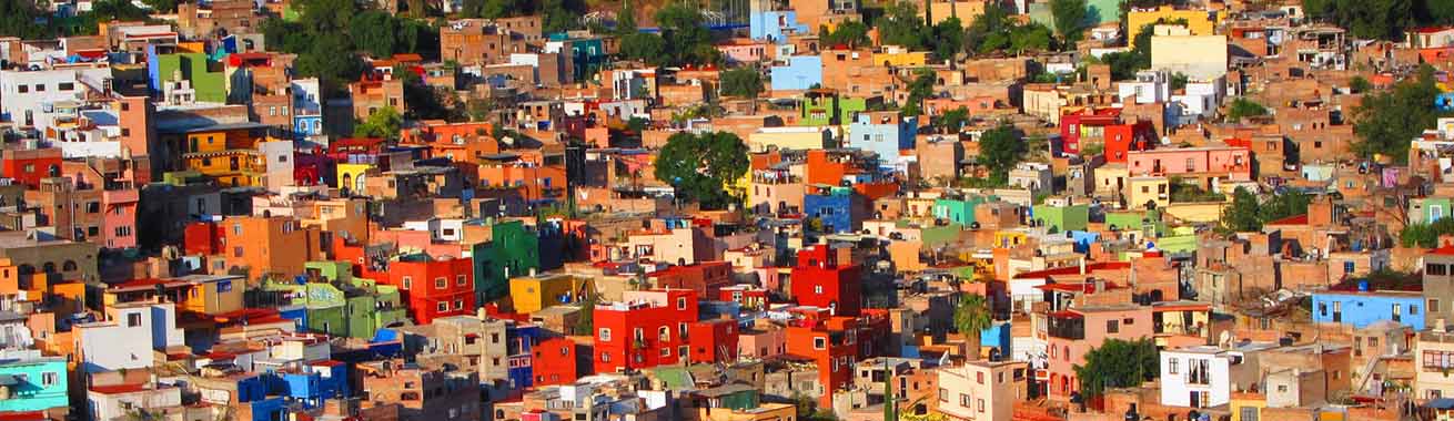 maisons colorées mexique